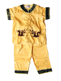 Boy's Short-Sleeve Dual-dragon Mandarin Suit