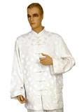 Long-Sleeve Batik Mandarin Shirt