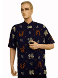 Short-Sleeved Blessing Dragon Mandarin Shirt