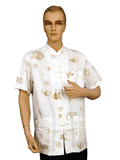 Short-Sleeve Dragon and Phoenix Mandarin Shirt