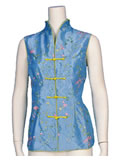 Floral Embroidery Mandarin Vest