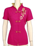 [WCY-Q003] Bargain Item - Short-Sleeved Peony Blouse