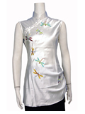 Sleeveless Dragonfly Mandarin Blouse