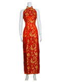 Sleeveless Phoenix Tail Cheongsam