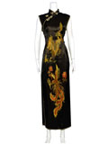 Sleeveless Dragon and Phoenix Cheongsam