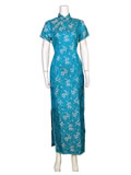 Short-Sleeved Silvery Dragon Cheongsam