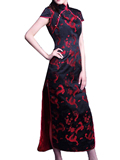 Short-sleeve Dragon Embroidery Cheongsam