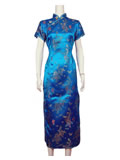 Short-Sleeved Dragon and Phoenix Cheongsam