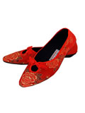 Chinese Peony Brocade Low-Heel Shoes